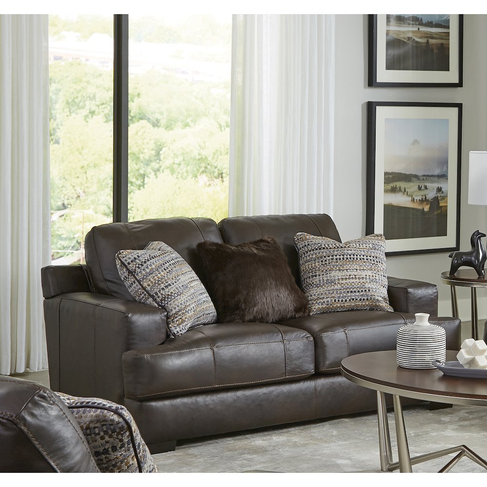 Marco Top Grain Italian Leather Match Loveseat. Picture 5