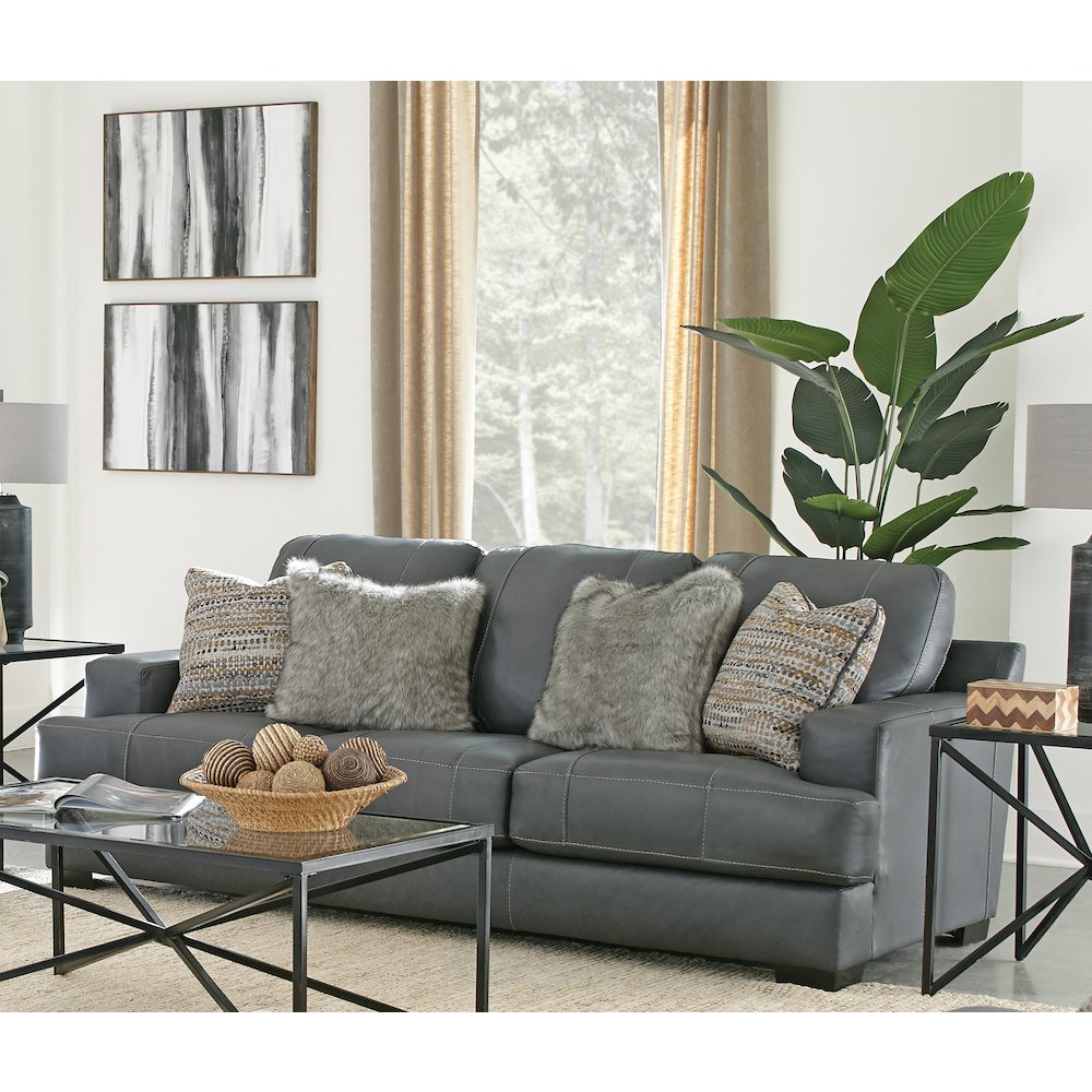 Marco Top Grain Italian Leather Match Sofa. Picture 5