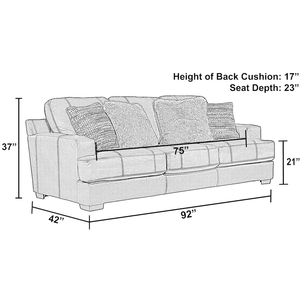 Marco Top Grain Italian Leather Match Sofa. Picture 7