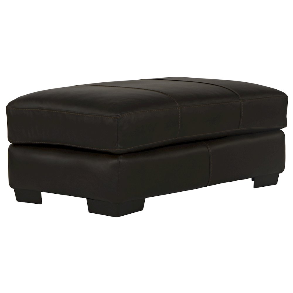 Marco Italian Top Grain Leather Match Ottoman. Picture 1