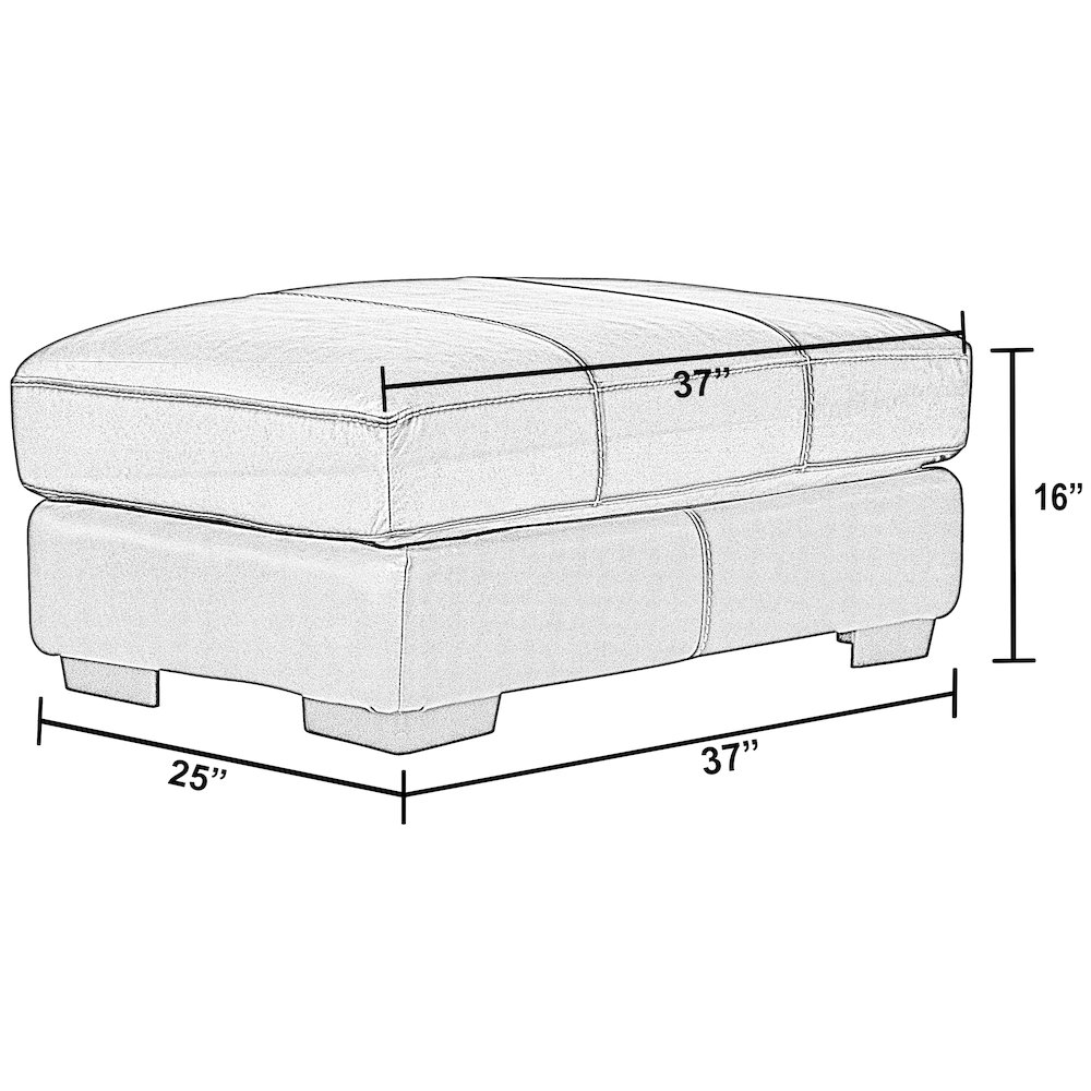 Marco Italian Top Grain Leather Match Ottoman. Picture 5