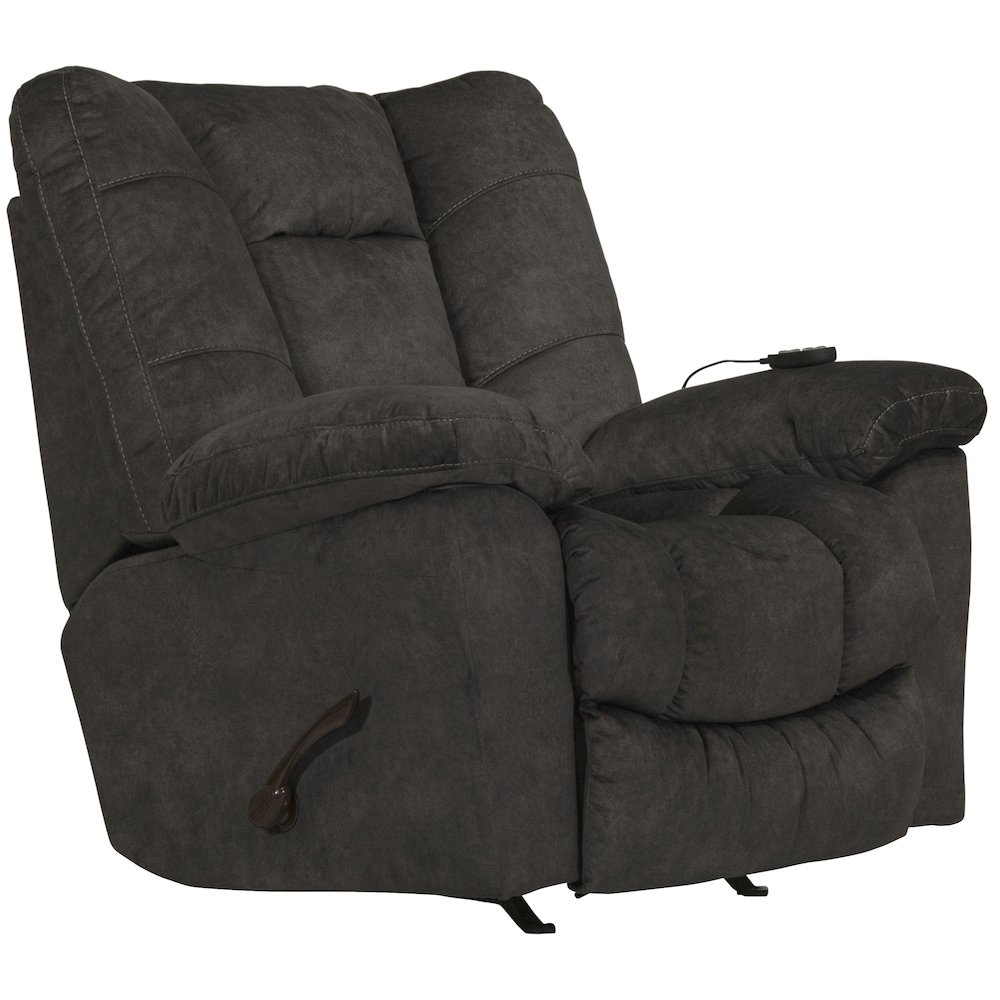 Manfred Rocker Recliner w/Heat & Massage in Ebony color. Picture 1