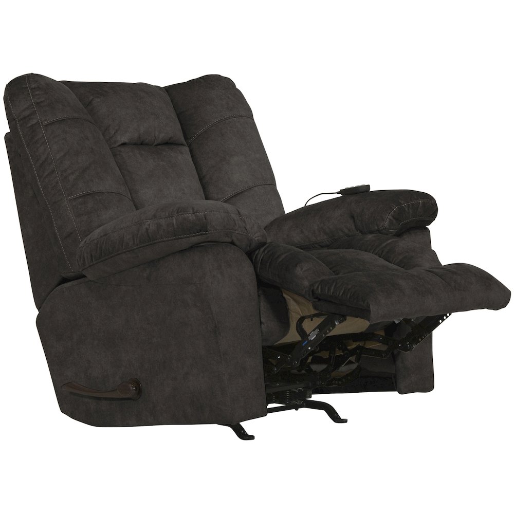 Manfred Rocker Recliner w/Heat & Massage in Ebony color. Picture 2