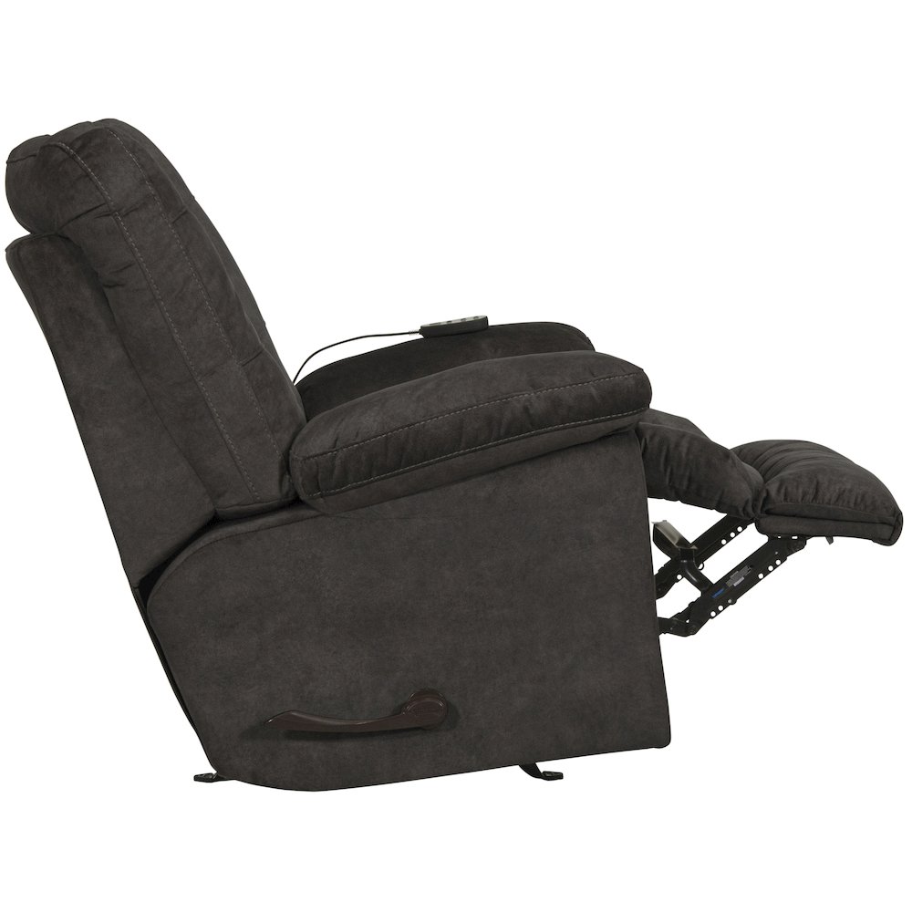 Manfred Rocker Recliner w/Heat & Massage in Ebony color. Picture 6