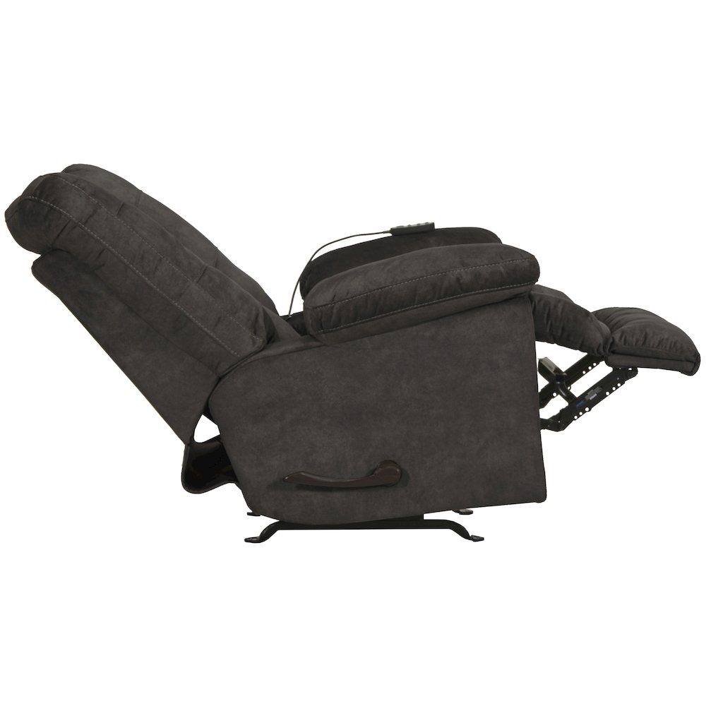 Manfred Rocker Recliner w/Heat & Massage in Ebony color. Picture 8