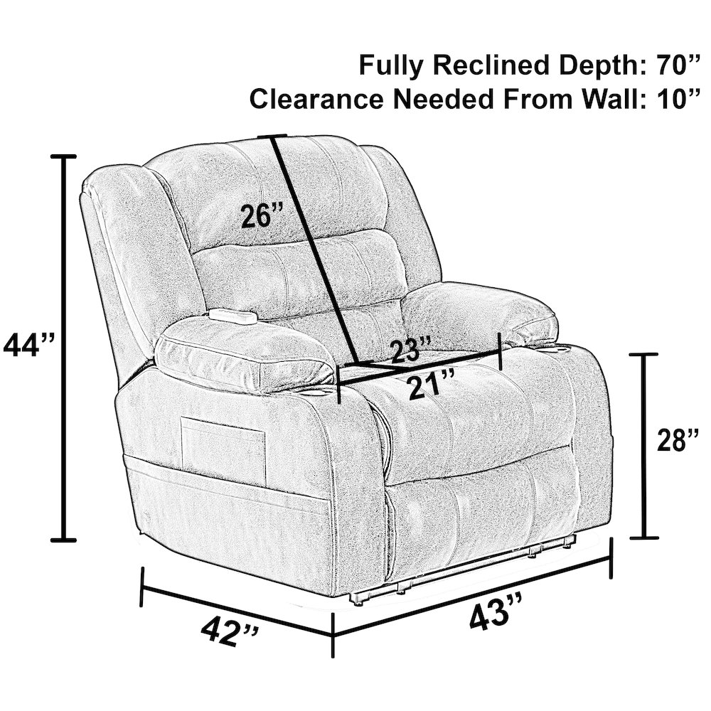Tucker Power Lift Recliner with Heat & Massage. Picture 4