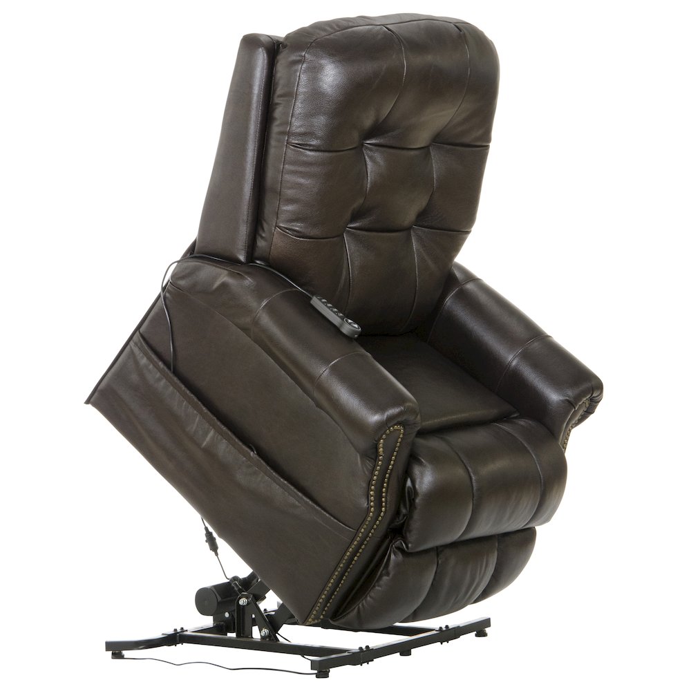 Madison Italian Leather Power Lift Lay Flat Recliner with Heat & Massage. Picture 2