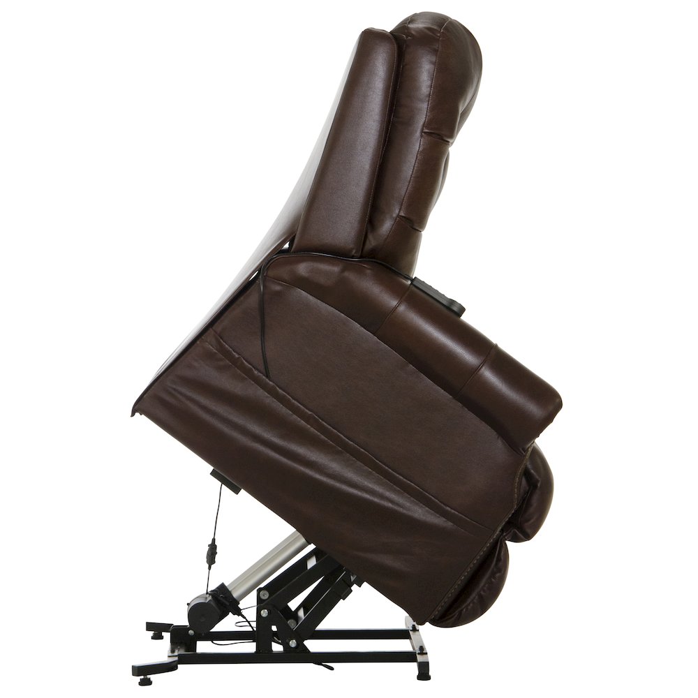 Madison Italian Leather Power Lift Lay Flat Recliner with Heat & Massage. Picture 9