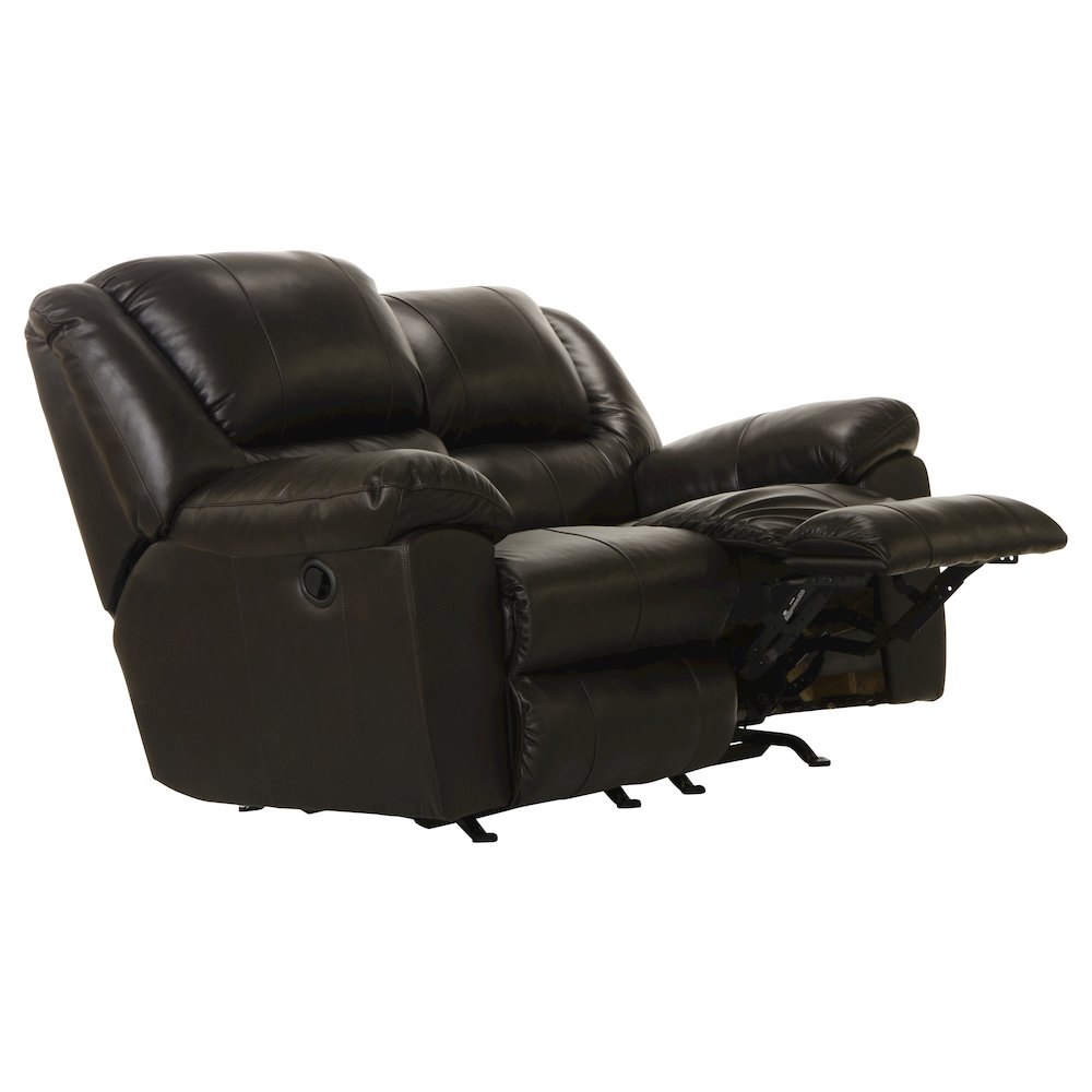 Transformer II Italian Leather Match Rocking Reclining Loveseat. Picture 2