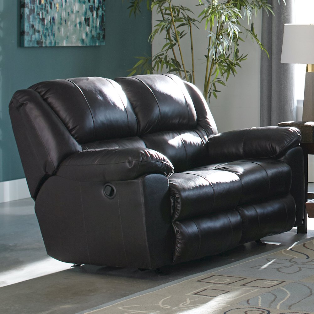 Transformer II Italian Leather Match Rocking Reclining Loveseat. Picture 9