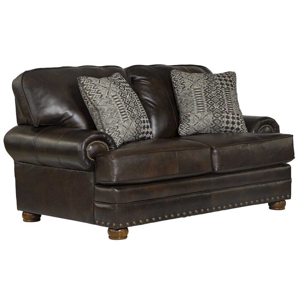 Roberto Top Grain Italian Leather Match Loveseat. Picture 1