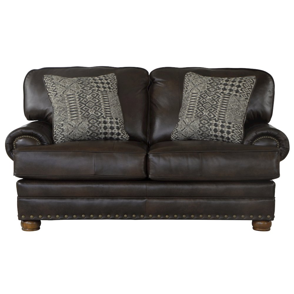 Roberto Top Grain Italian Leather Match Loveseat. Picture 4