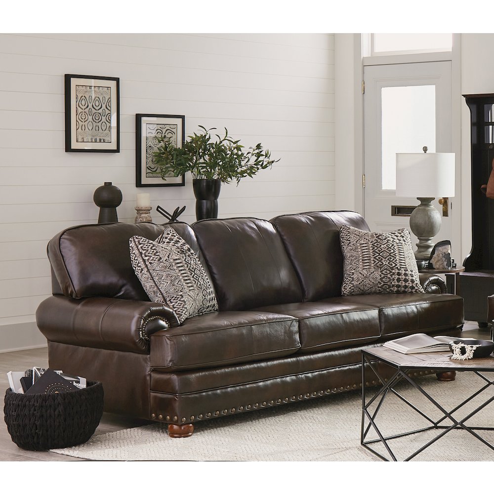 Roberto 94" Top Grain Italian Leather Match Sofa. Picture 6