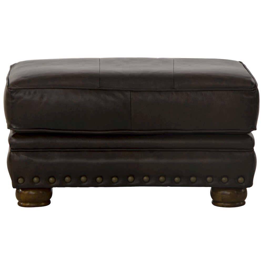 Roberto Italian Top Grain Leather Match Ottoman. Picture 3