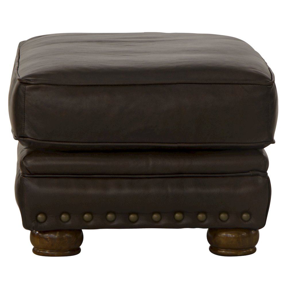 Roberto Italian Top Grain Leather Match Ottoman. Picture 4