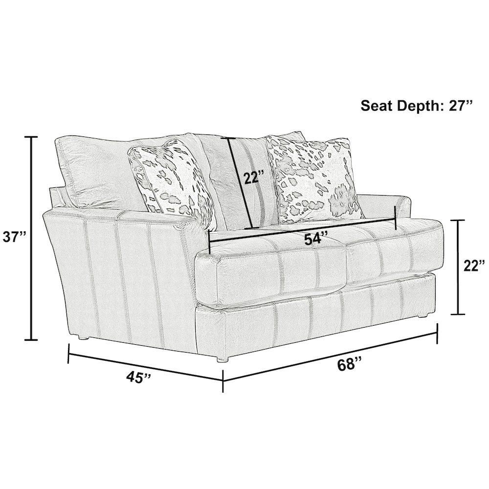 Pavia Top Grain Italian Leather Match Loveseat with Cuddler Cushions. Picture 11