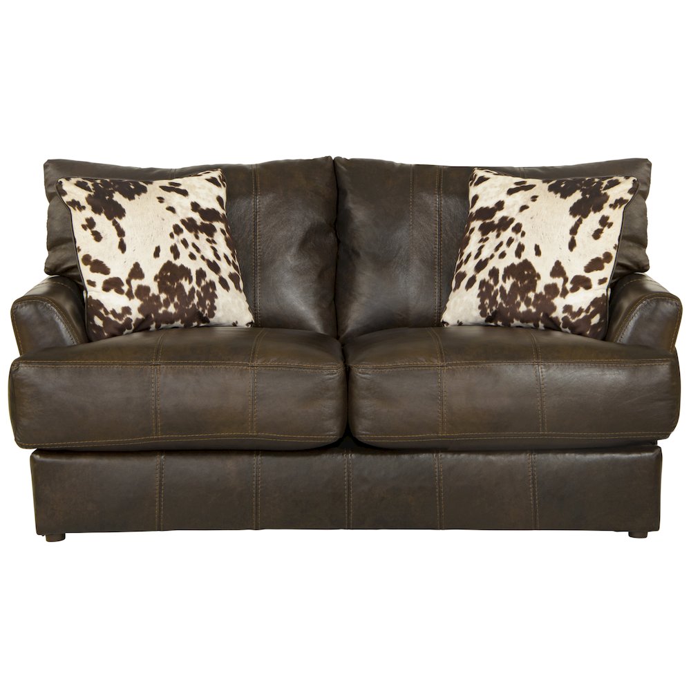 Pavia Top Grain Italian Leather Match Loveseat with Cuddler Cushions. Picture 3