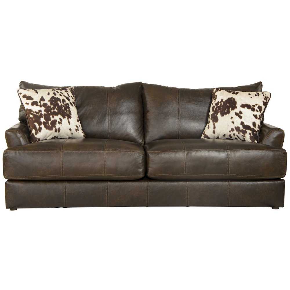 Pavia Top Grain Italian Leather Match Sofa with Cuddler Cushions. Picture 3