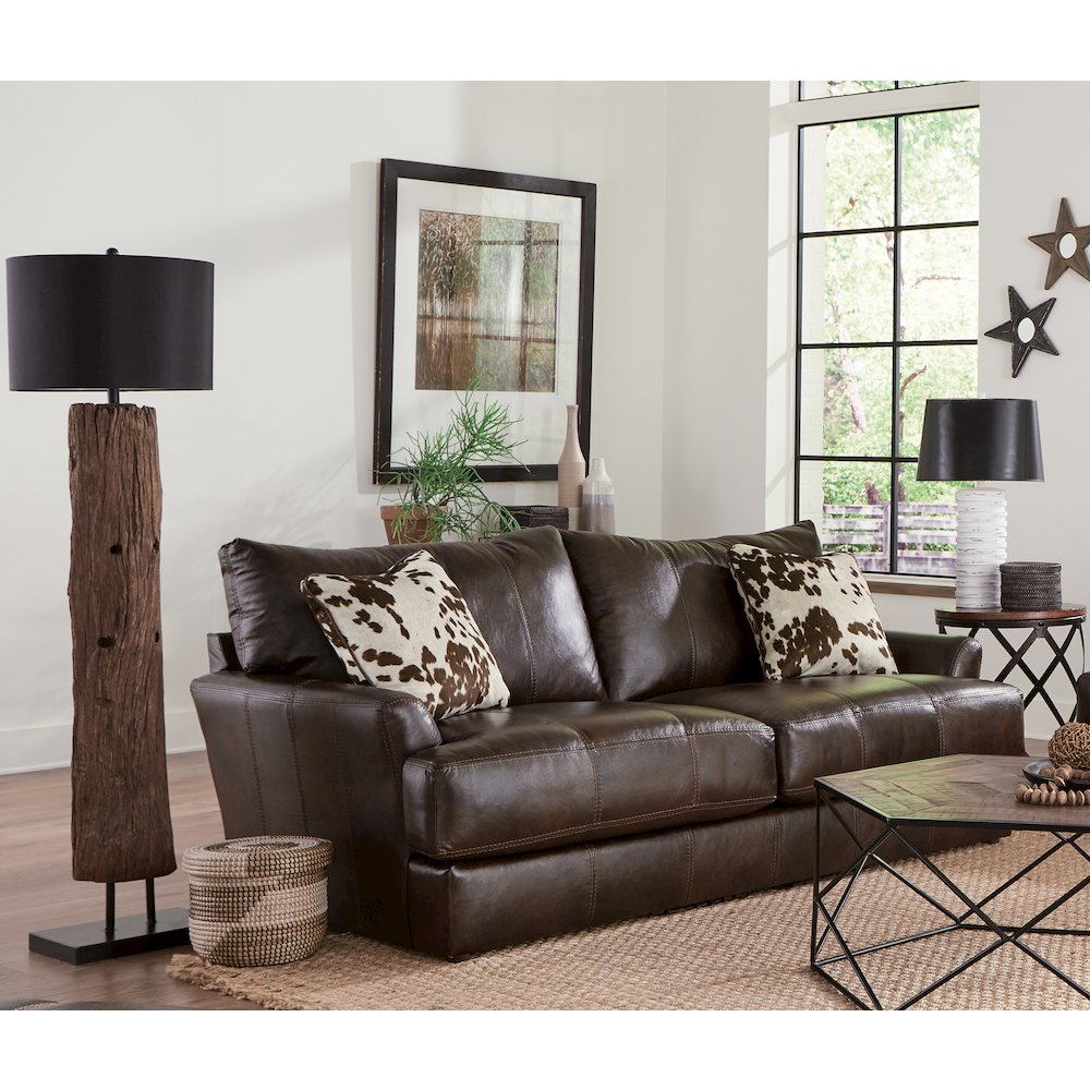 Pavia Top Grain Italian Leather Match Sofa with Cuddler Cushions. Picture 11