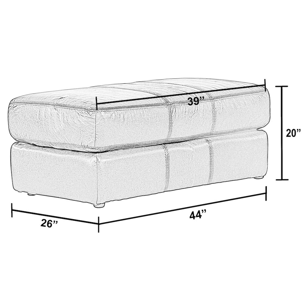 Pavia Top Grain Italian  Leather Match Ottoman. Picture 6