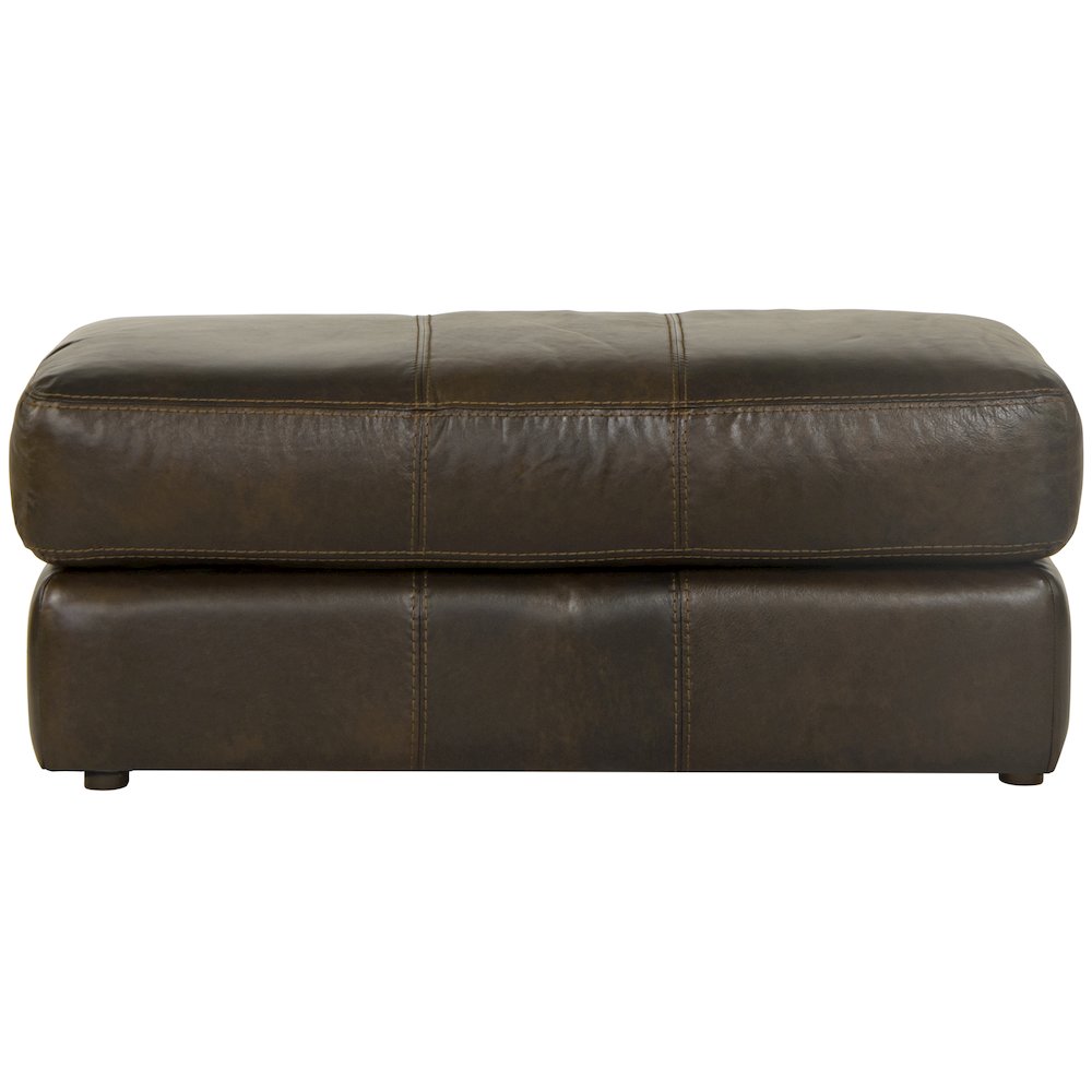 Pavia Top Grain Italian  Leather Match Ottoman. Picture 3