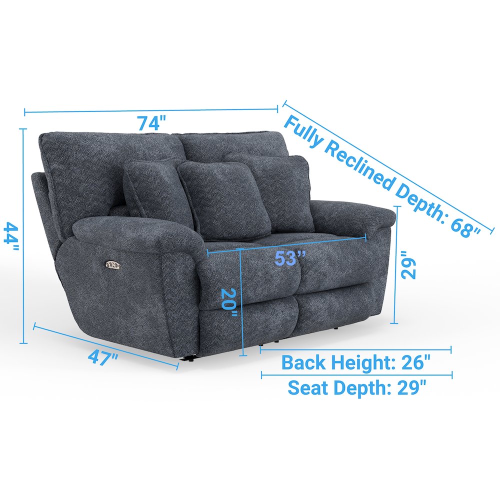 Paxon Deep Seat Power Reclining Loveseat with Power Adjustable Headrest. Picture 20
