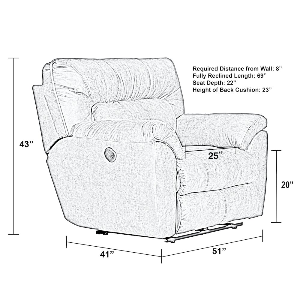 Hollins Power Wall Hugger Recliner. Picture 8
