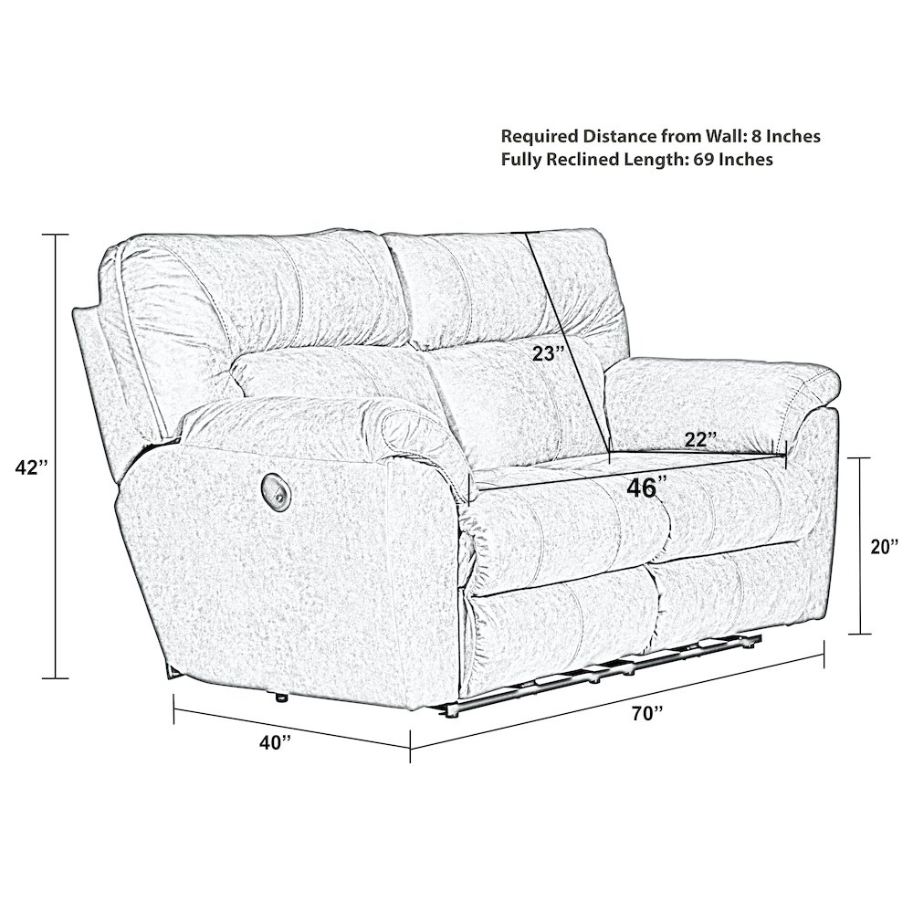 Hollins Power Reclining Loveseat. Picture 9