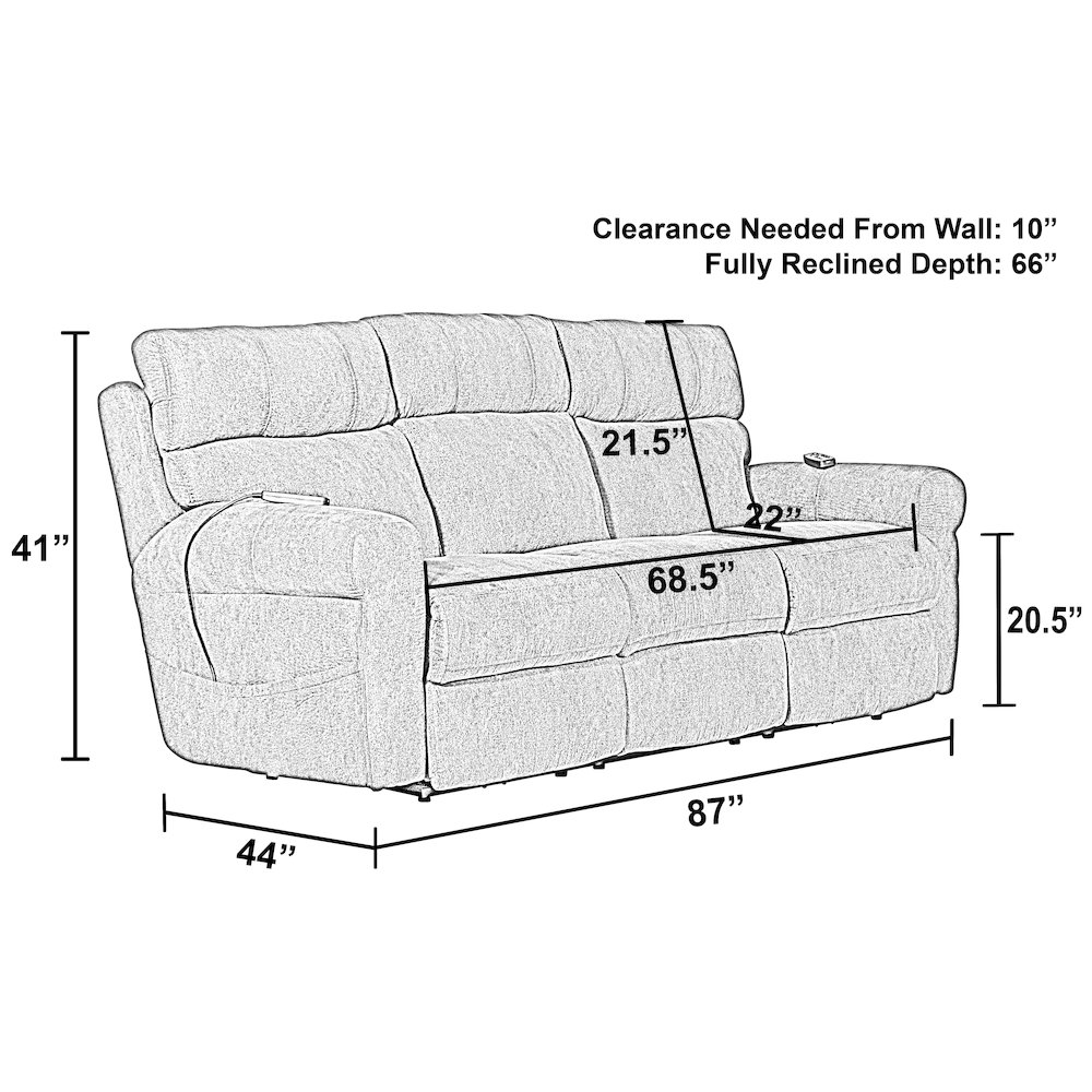 Tranquility Power Lay Flat Recliner with Power Adjustable Headrest & Lumbar. Picture 21