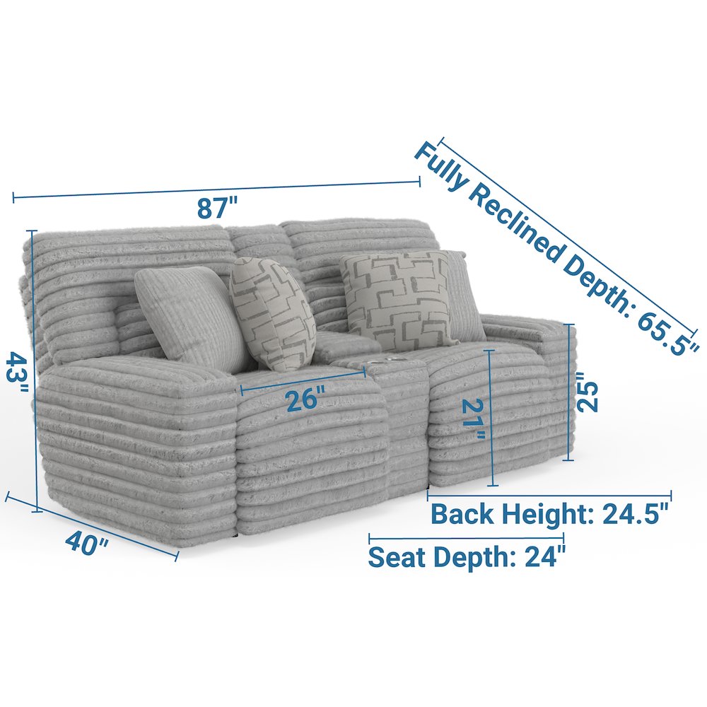 Lynx Power Reclining Console Loveseat with Zero Gravity. Picture 22
