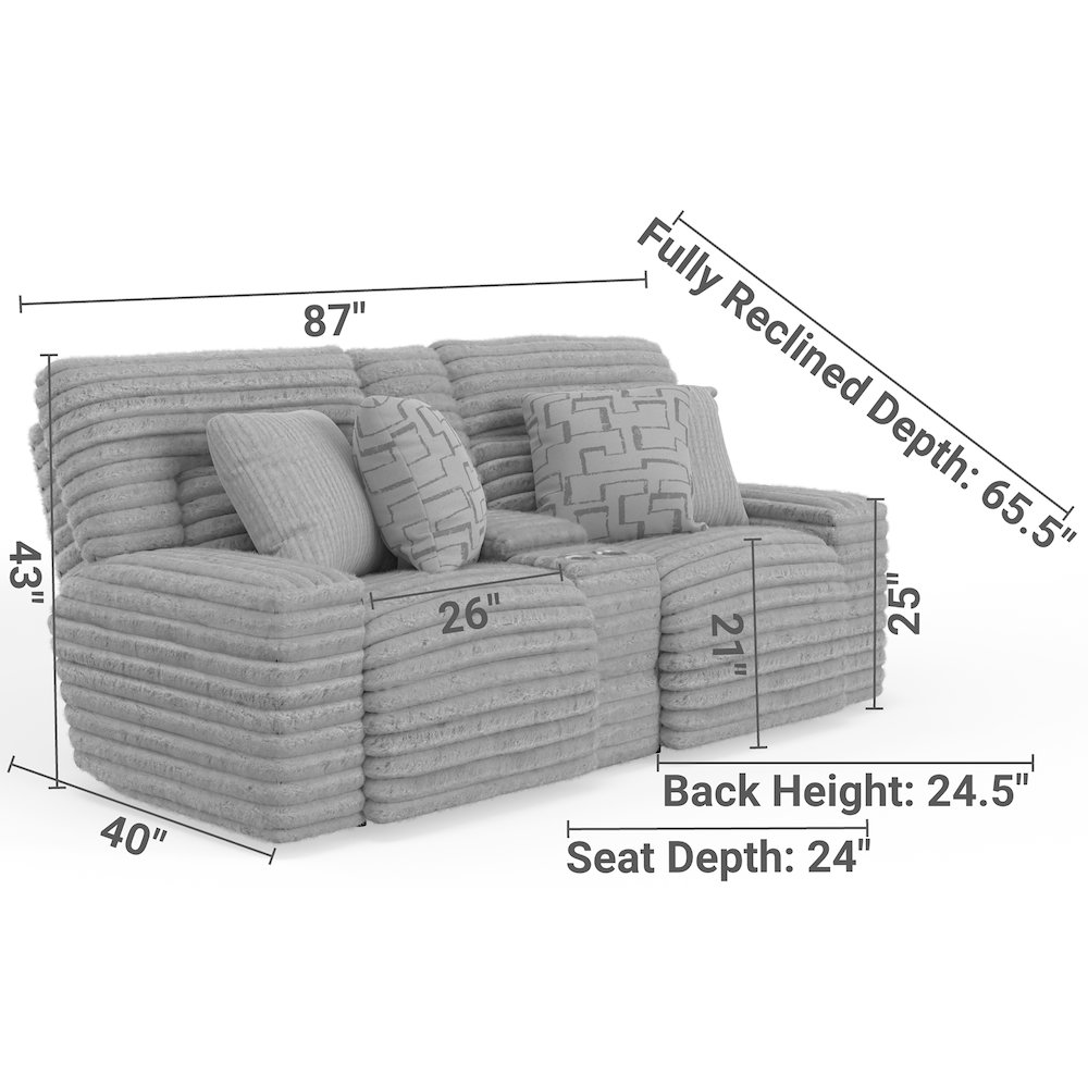 Lynx Power Reclining Console Loveseat with Zero Gravity. Picture 20