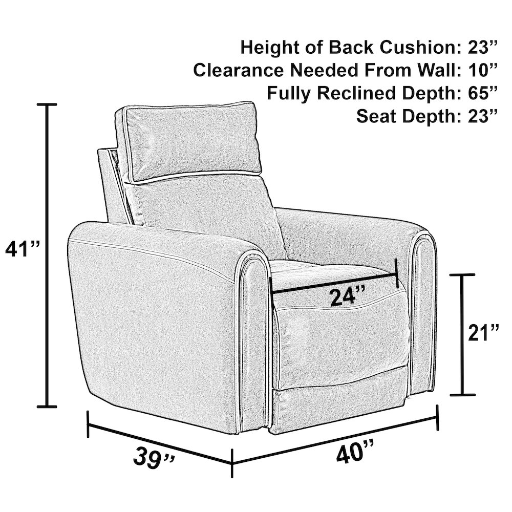 Nico Power Recliner with Power Adjustable Headrest. Picture 17