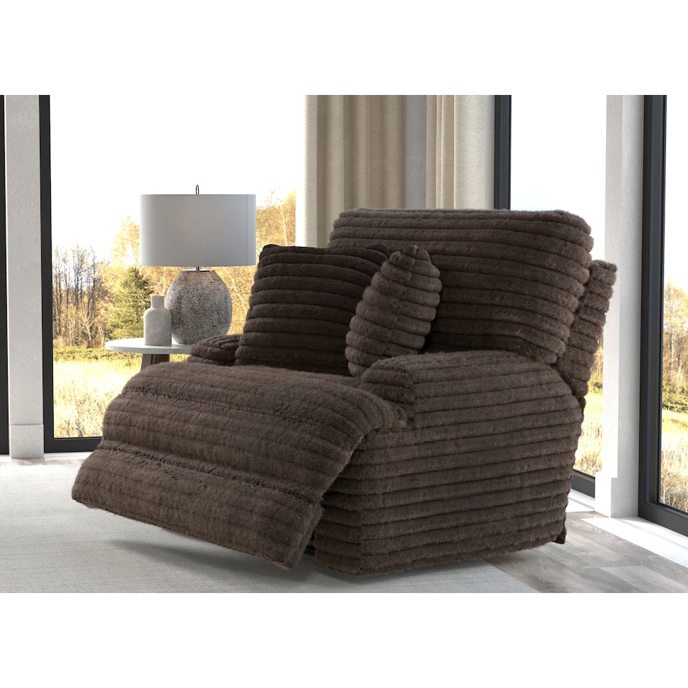 Oversized Deep Seat Power Recliner with Power Adjustable Headrest (Chocolate). Picture 11