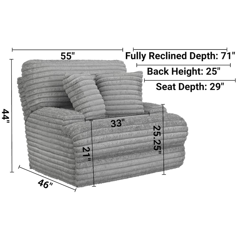 Oversized Deep Seat Power Recliner with Power Adjustable Headrest (Moonstruck). Picture 6