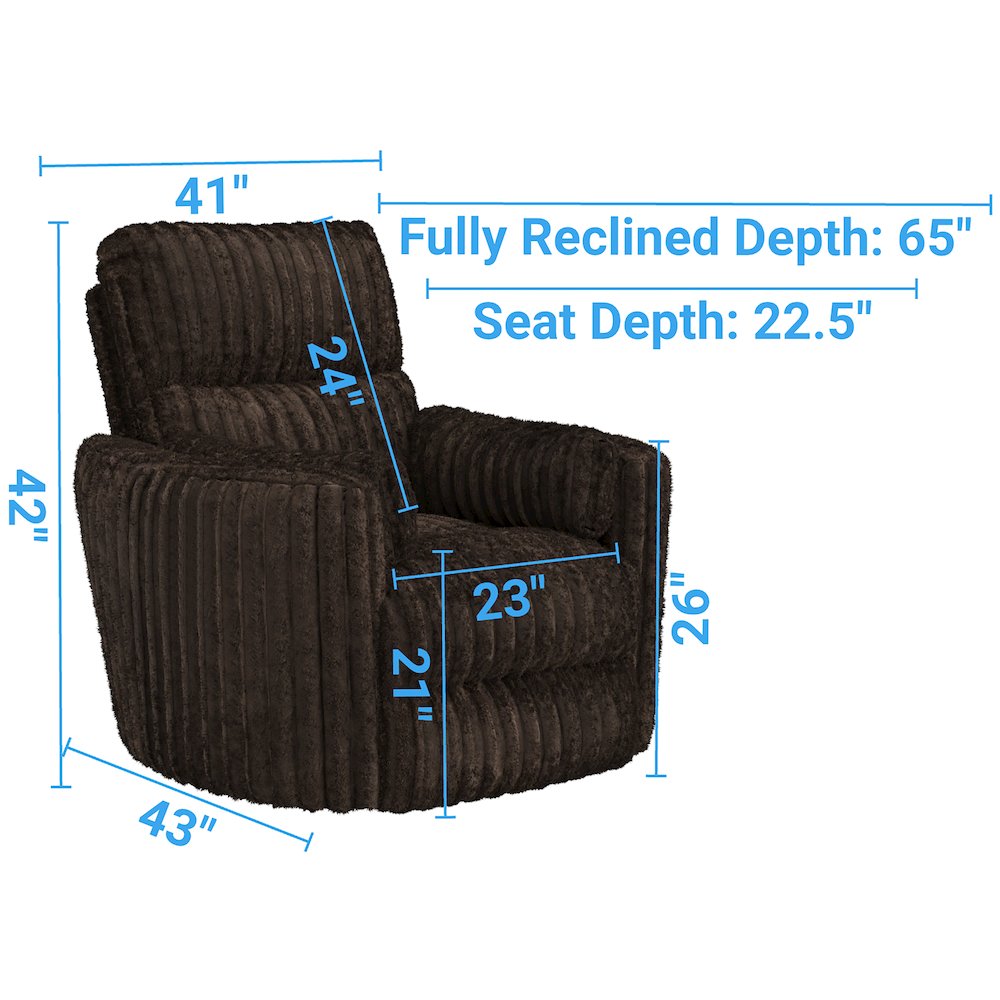 Daydream Power Rocker Recliner in Chocolate color. Picture 6