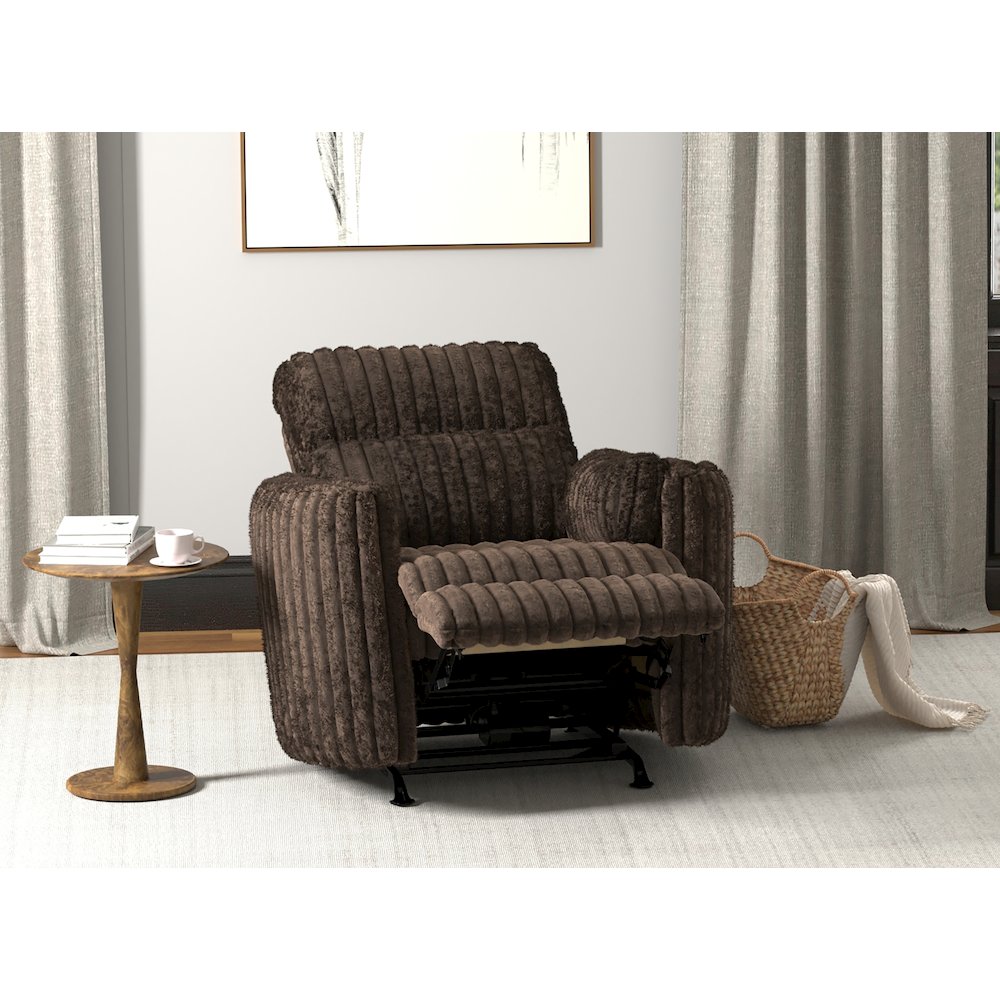 Daydream Power Rocker Recliner in Chocolate color. Picture 11