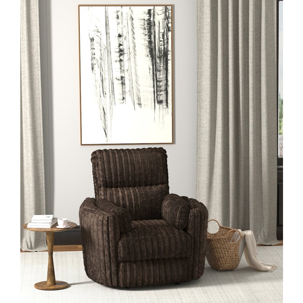 Daydream Power Rocker Recliner in Chocolate color. Picture 13