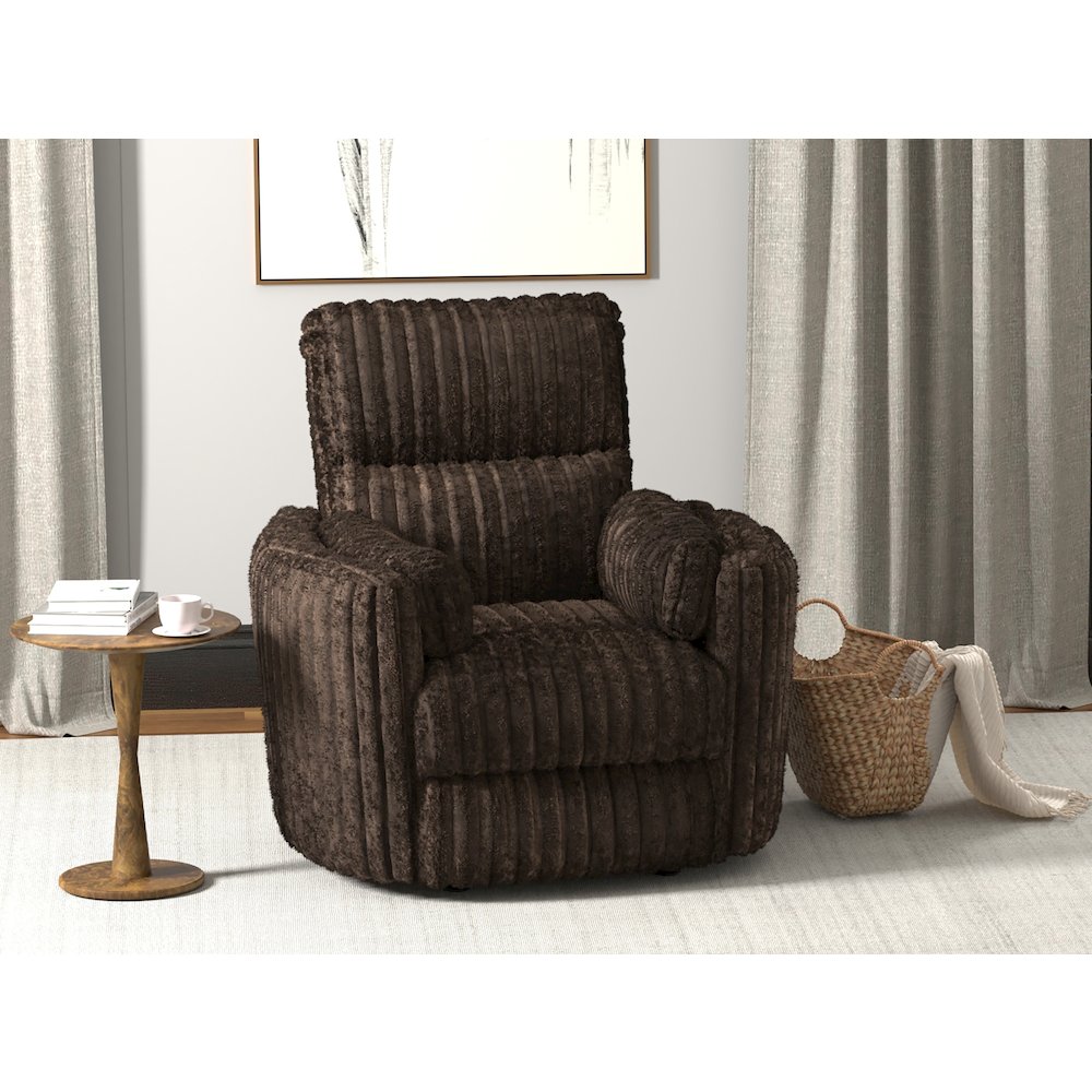 Daydream Power Rocker Recliner in Chocolate color. Picture 14