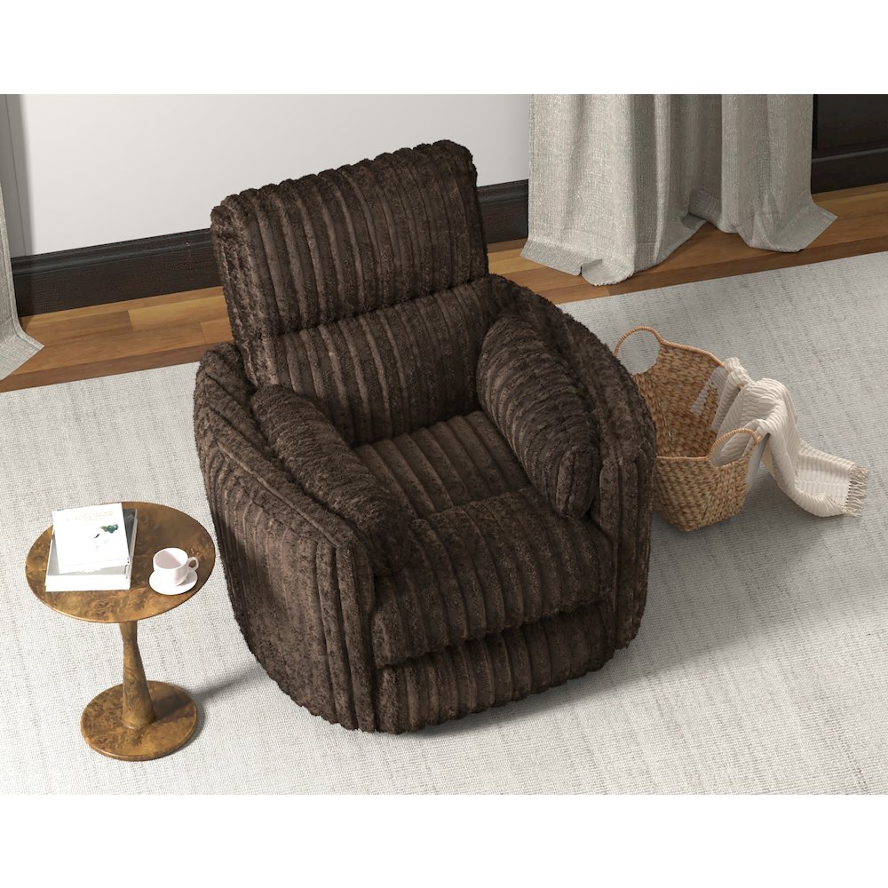 Daydream Power Rocker Recliner in Chocolate color. Picture 15