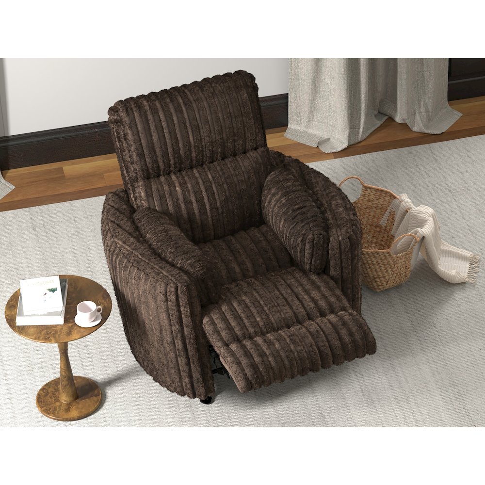 Daydream Power Rocker Recliner in Chocolate color. Picture 27