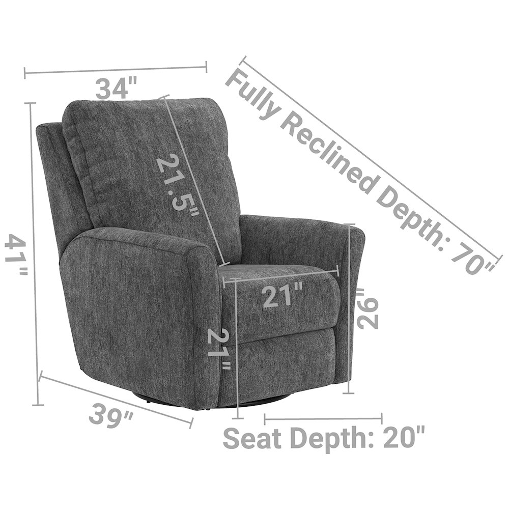 Belton Power Rocker Recliner in Mineral color. Picture 8