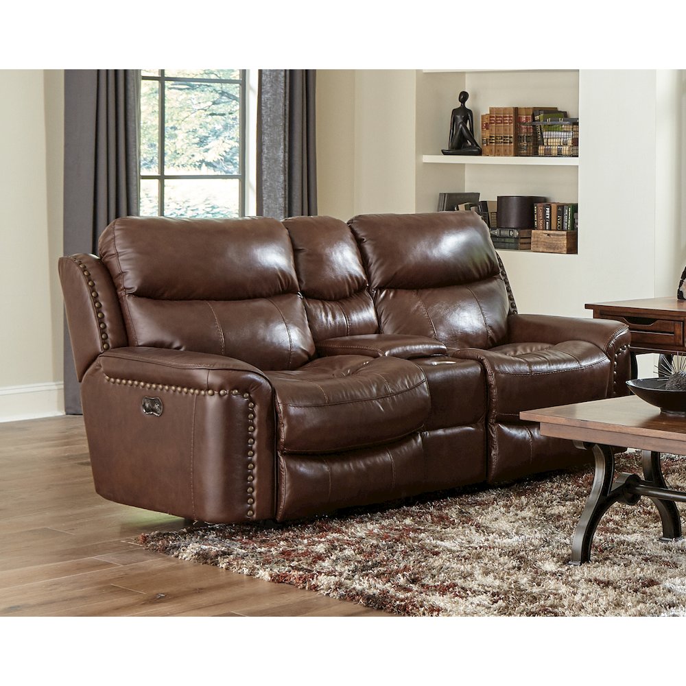 Ceretti Power Reclining Console Loveseat. Picture 8