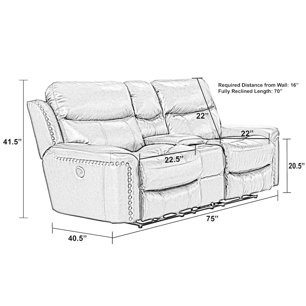 Ceretti Power Reclining Console Loveseat. Picture 9