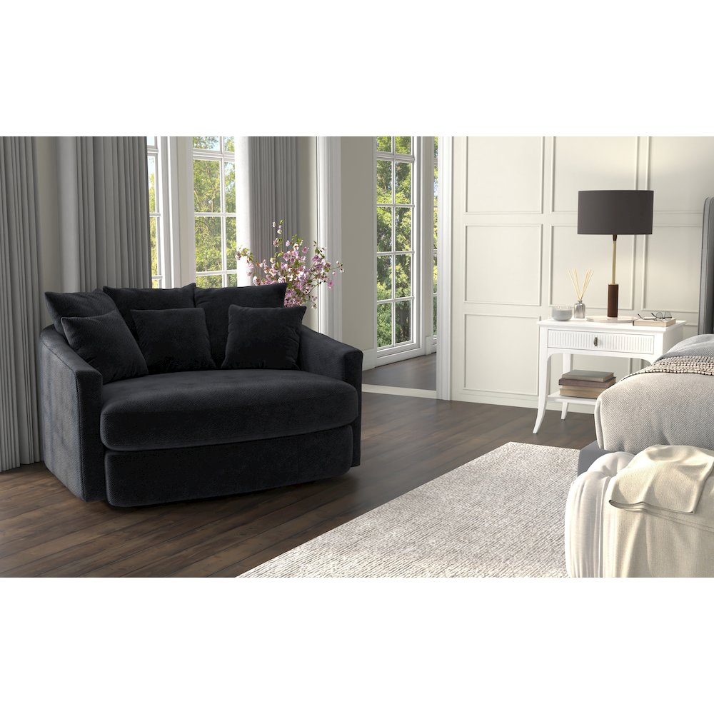 Matty Cuddle Chaise in Black Color. Picture 6