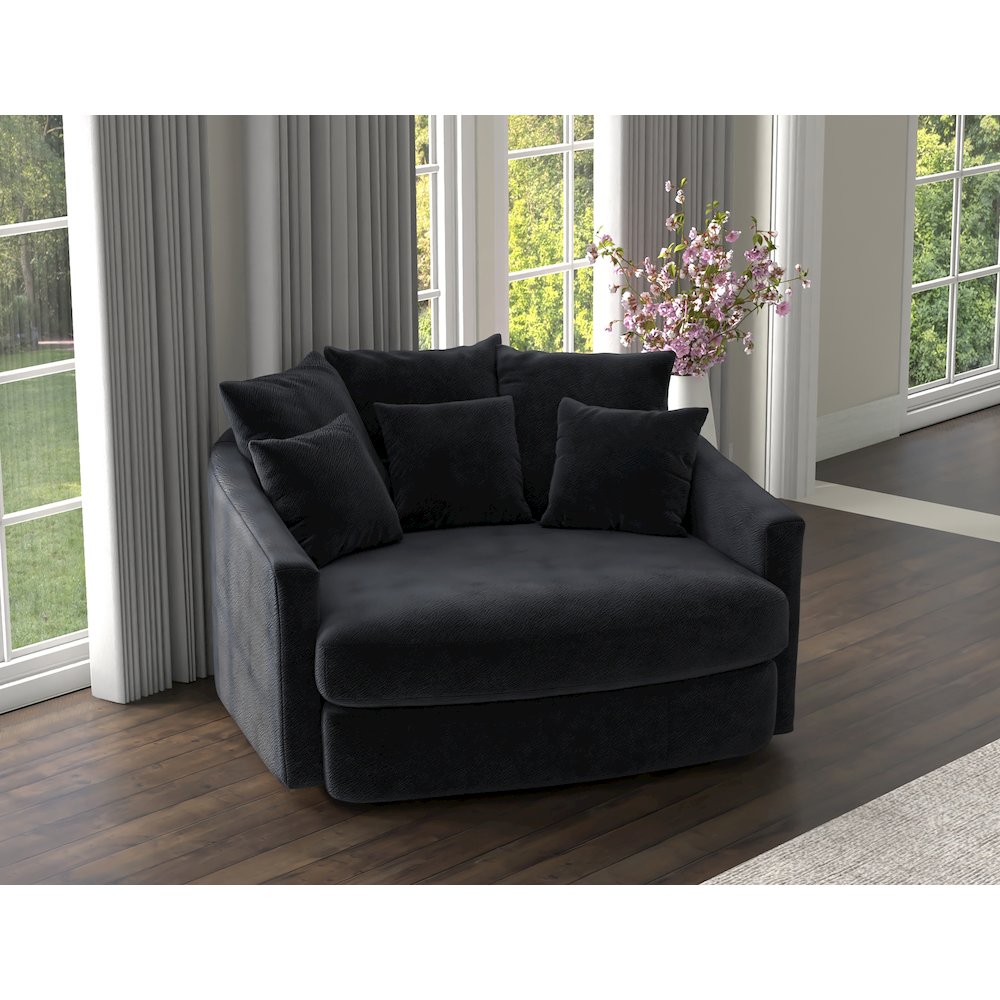 Matty Cuddle Chaise in Black Color. Picture 7