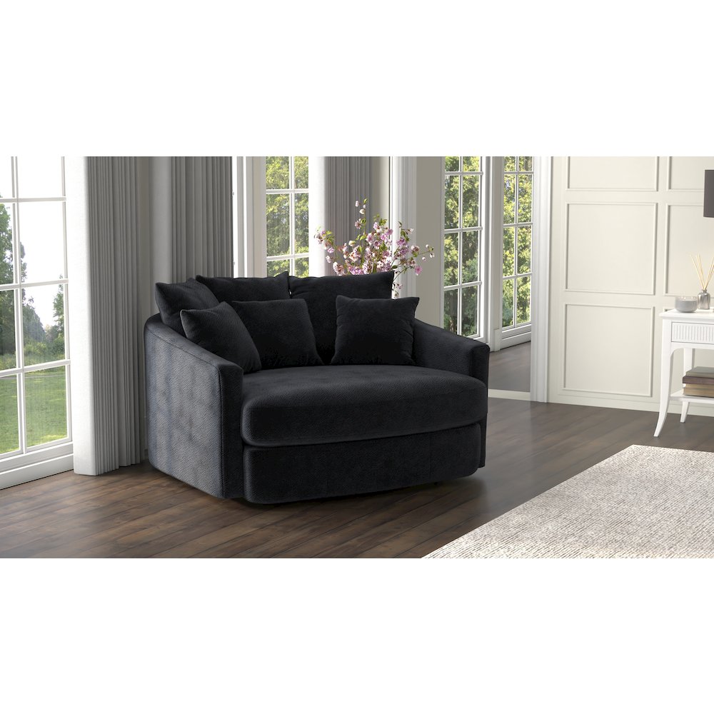 Matty Cuddle Chaise in Black Color. Picture 8