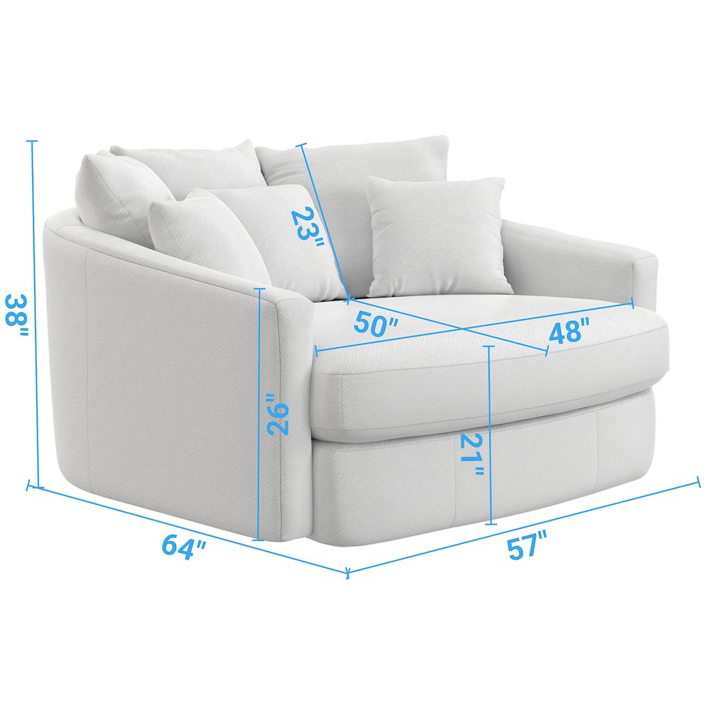 Matty Cuddle Chaise in White Color. Picture 3