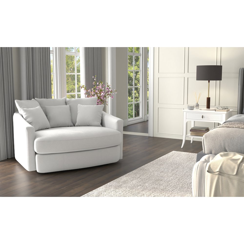 Matty Cuddle Chaise in White Color. Picture 6