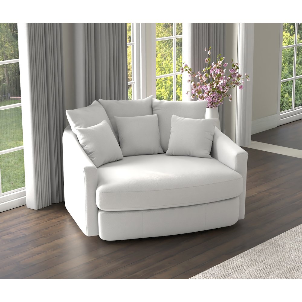 Matty Cuddle Chaise in White Color. Picture 7