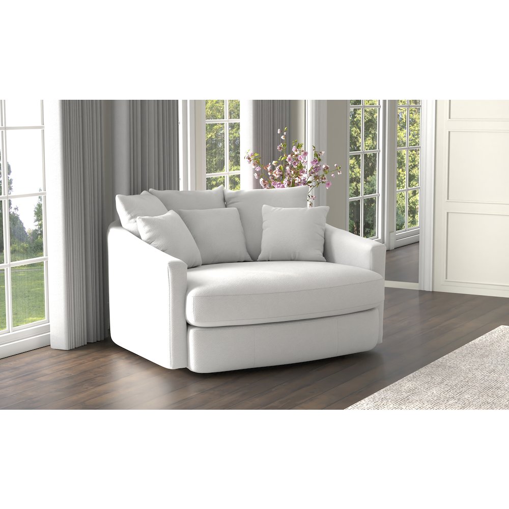 Matty Cuddle Chaise in White Color. Picture 8